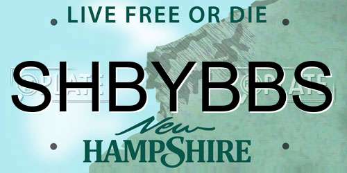 SHBYBBS New Hampshire License Plate