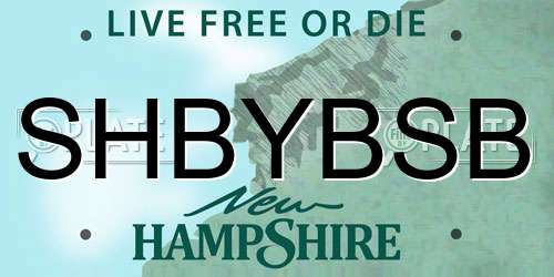 SHBYBSB New Hampshire License Plate