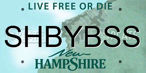 SHBYBSS New Hampshire License Plate