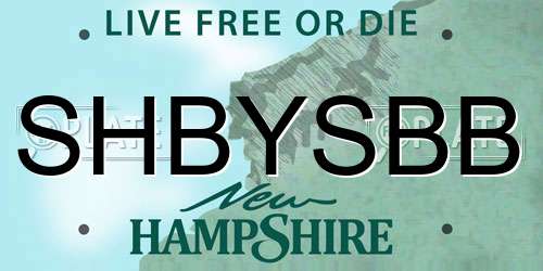 SHBYSBB New Hampshire License Plate