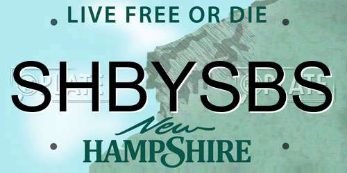 SHBYSBS New Hampshire License Plate