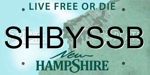 SHBYSSB New Hampshire License Plate