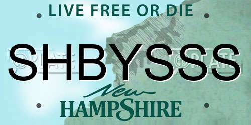SHBYSSS New Hampshire License Plate