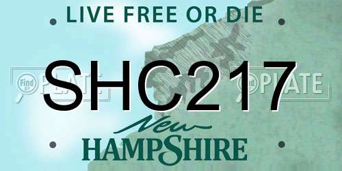 SHC217 New Hampshire License Plate