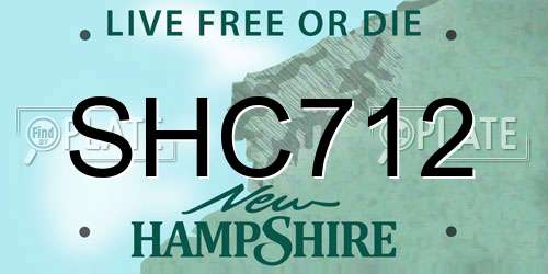 SHC712 New Hampshire License Plate