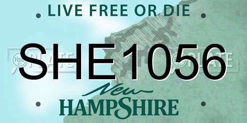 SHE1056 New Hampshire License Plate
