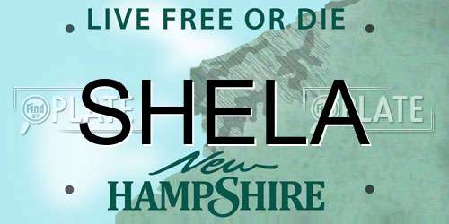 SHELA New Hampshire License Plate