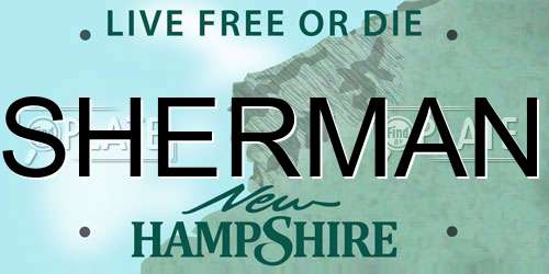 SHERMAN New Hampshire License Plate