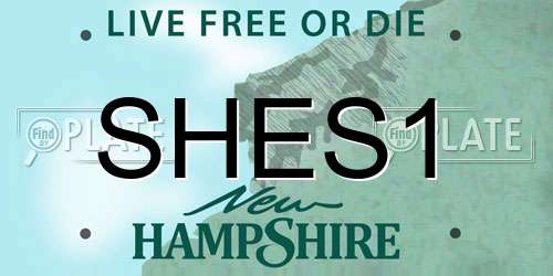 SHES1 New Hampshire License Plate