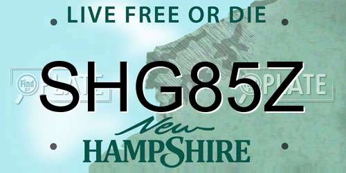 SHG85Z New Hampshire License Plate