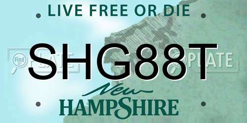 SHG88T New Hampshire License Plate