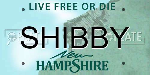 SHIBBY New Hampshire License Plate