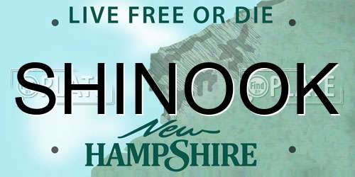 SHINOOK New Hampshire License Plate