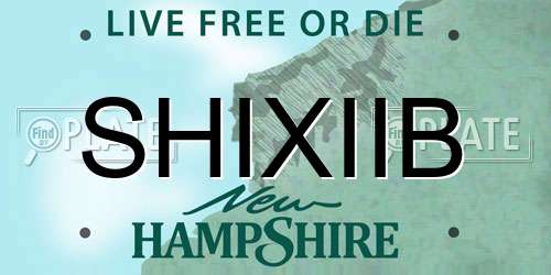 SHIXIIB New Hampshire License Plate
