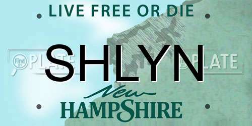 SHLYN New Hampshire License Plate