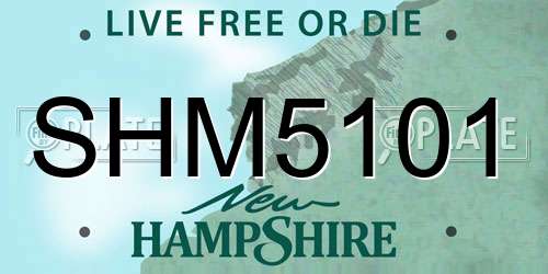 SHM5101 New Hampshire License Plate