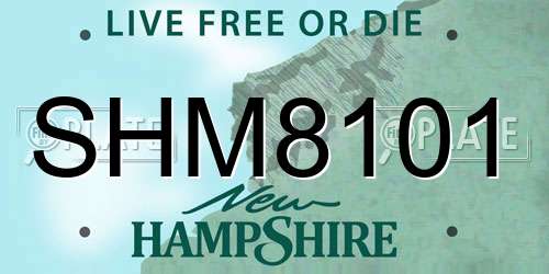SHM8101 New Hampshire License Plate