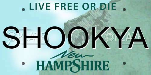SHOOKYA New Hampshire License Plate