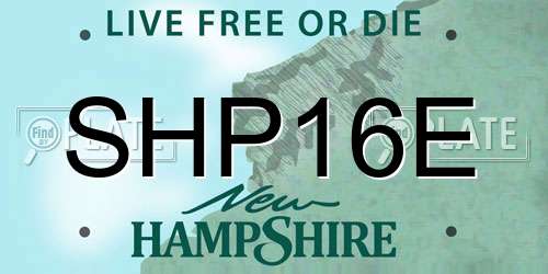 SHP16E New Hampshire License Plate