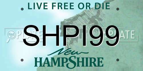SHPI99 New Hampshire License Plate