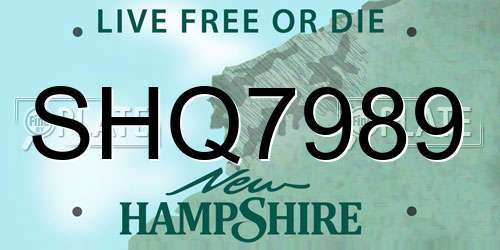 SHQ7989 New Hampshire License Plate