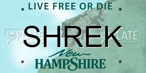 SHREK New Hampshire License Plate