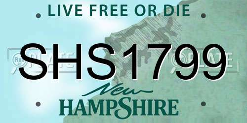SHS1799 New Hampshire License Plate