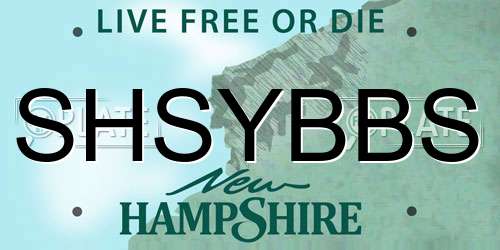 SHSYBBS New Hampshire License Plate