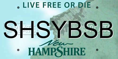SHSYBSB New Hampshire License Plate