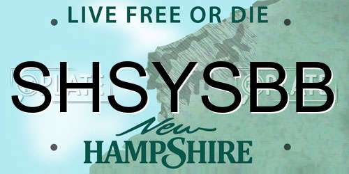 SHSYSBB New Hampshire License Plate