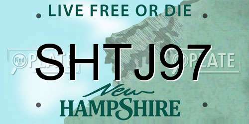 SHTJ97 New Hampshire License Plate
