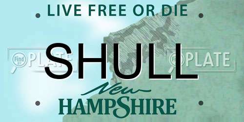 SHULL New Hampshire License Plate