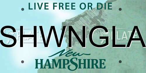 SHWNGLA New Hampshire License Plate