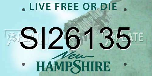 SI26135 New Hampshire License Plate