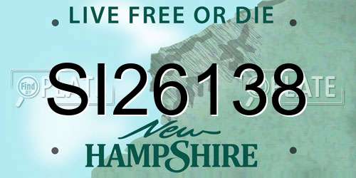 SI26138 New Hampshire License Plate