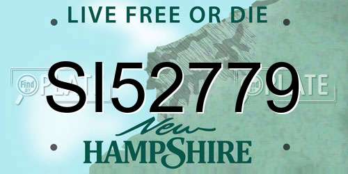 SI52779 New Hampshire License Plate