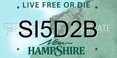 SI5D2B New Hampshire License Plate