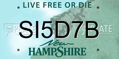 SI5D7B New Hampshire License Plate