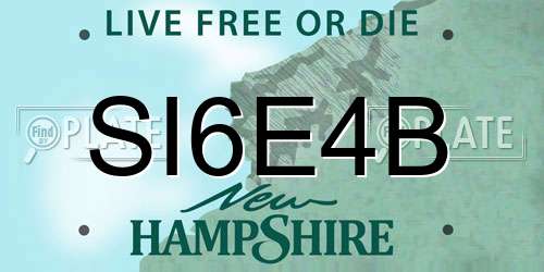 SI6E4B New Hampshire License Plate