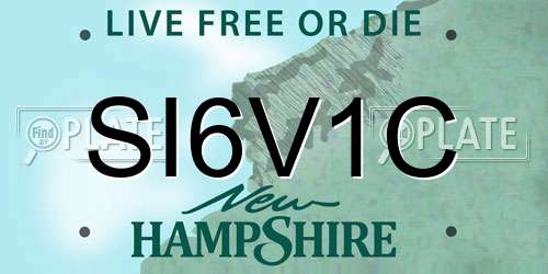 SI6V1C New Hampshire License Plate
