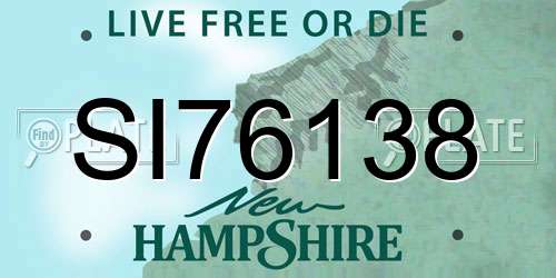 SI76138 New Hampshire License Plate