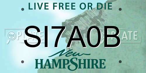 SI7A0B New Hampshire License Plate