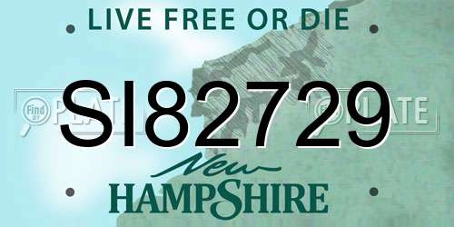 SI82729 New Hampshire License Plate