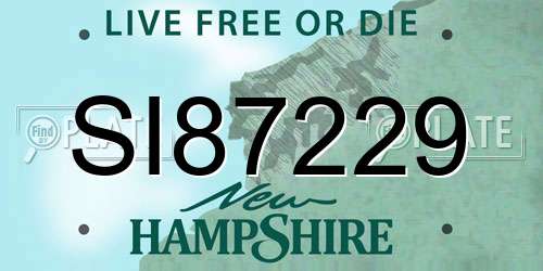 SI87229 New Hampshire License Plate