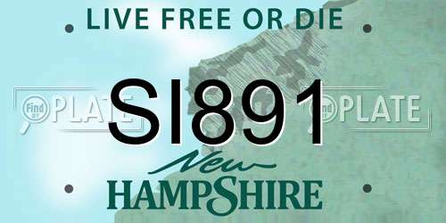 SI891 New Hampshire License Plate