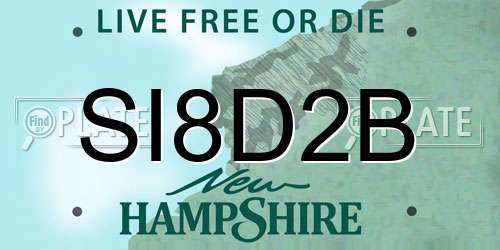 SI8D2B New Hampshire License Plate