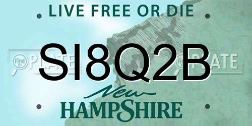 SI8Q2B New Hampshire License Plate