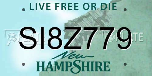 SI8Z779 New Hampshire License Plate