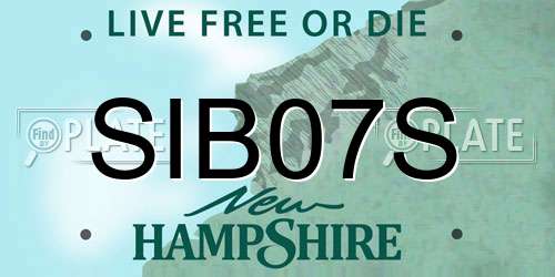 SIB07S New Hampshire License Plate