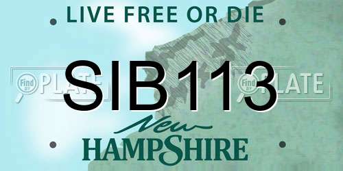SIB113 New Hampshire License Plate